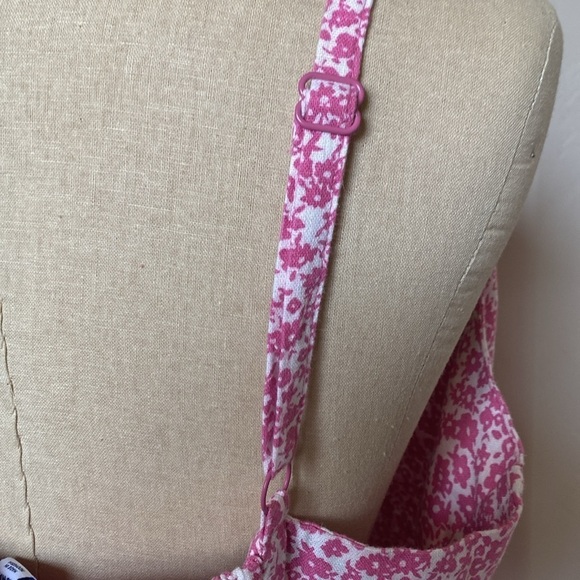 Old Navy Fit & Flare Mini Dress Womens Pink Linen blend  Floral Cami  Y2K  XL - Picture 8 of 13